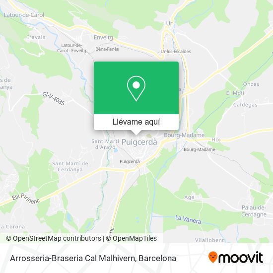 Mapa Arrosseria-Braseria Cal Malhivern