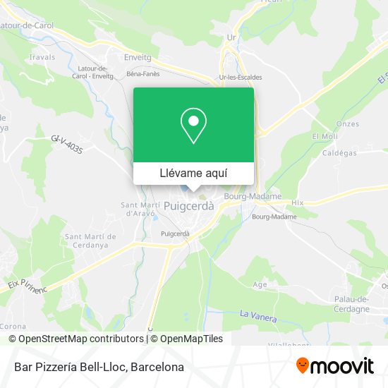 Mapa Bar Pizzería Bell-Lloc