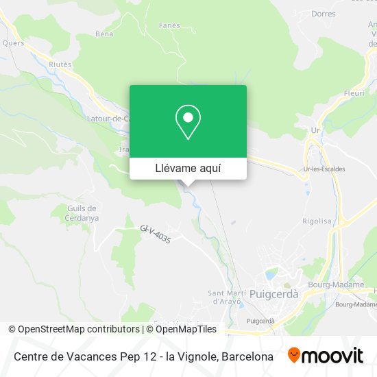 Mapa Centre de Vacances Pep 12 - la Vignole
