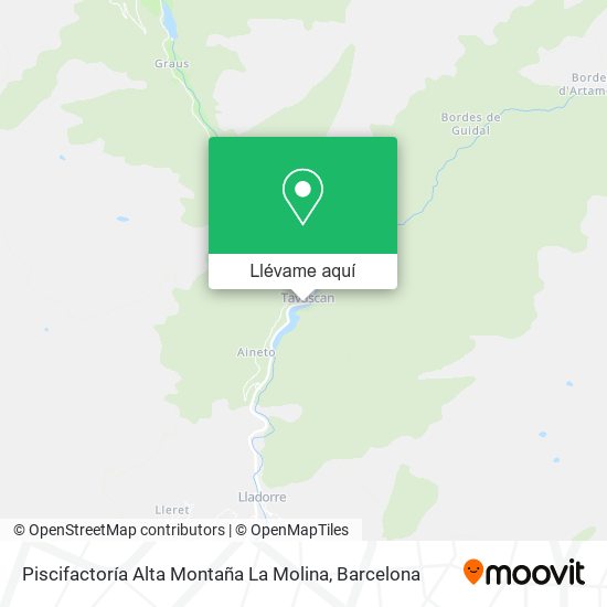 Mapa Piscifactoría Alta Montaña La Molina