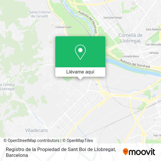 Mapa Registro de la Propiedad de Sant Boi de Llobregat