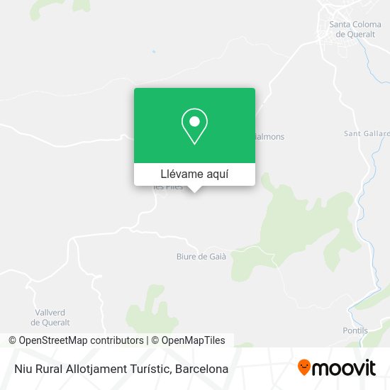 Mapa Niu Rural Allotjament Turístic