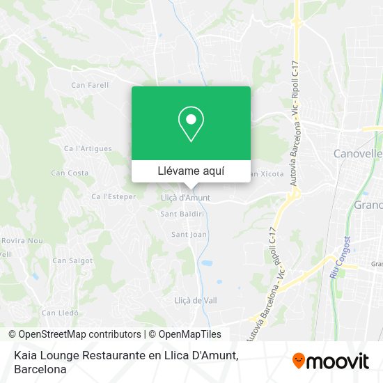 Mapa Kaia Lounge Restaurante en Llica D'Amunt