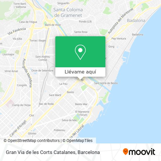 Mapa Gran Via de les Corts Catalanes