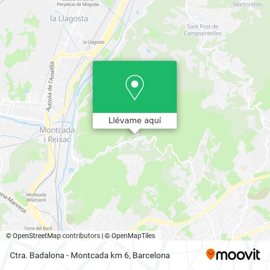 Mapa Ctra. Badalona - Montcada km 6