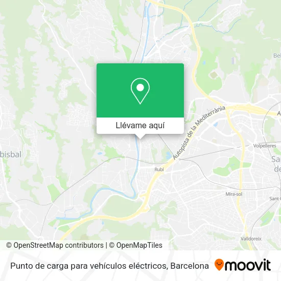 Mapa Punto de carga para vehículos eléctricos