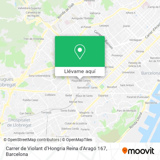 Mapa Carrer de Violant d'Hongria Reina d'Aragó 167