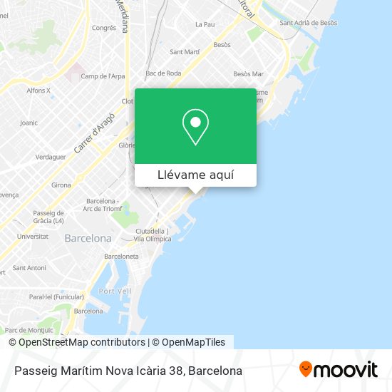 Mapa Passeig Marítim Nova Icària 38