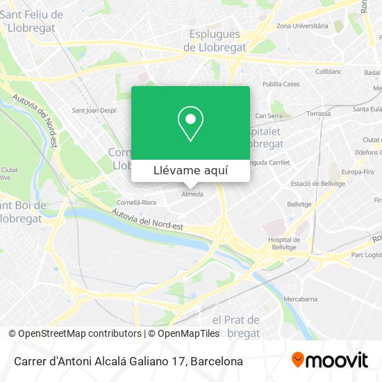 Mapa Carrer d'Antoni Alcalá Galiano 17