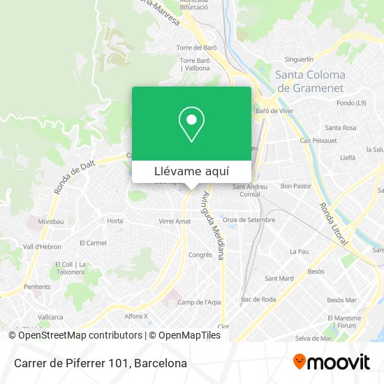 Mapa Carrer de Piferrer 101