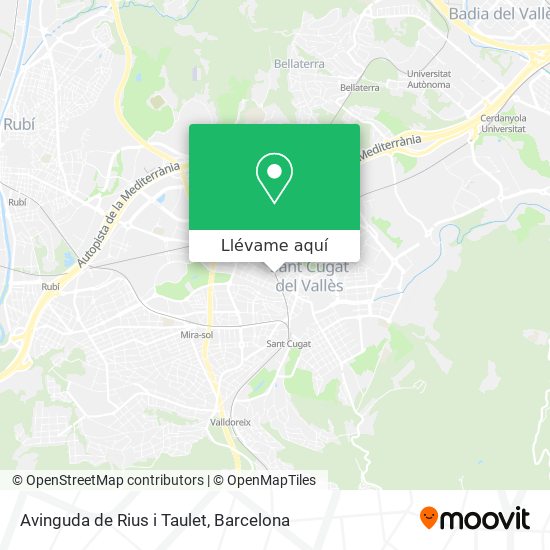 Mapa Avinguda de Rius i Taulet