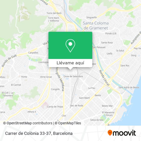 Mapa Carrer de Colònia 33-37