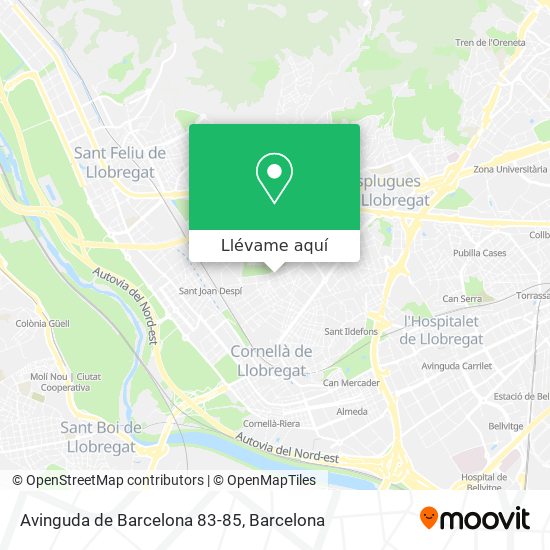 Mapa Avinguda de Barcelona 83-85