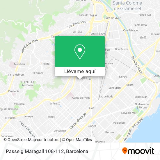 Mapa Passeig Maragall 108-112