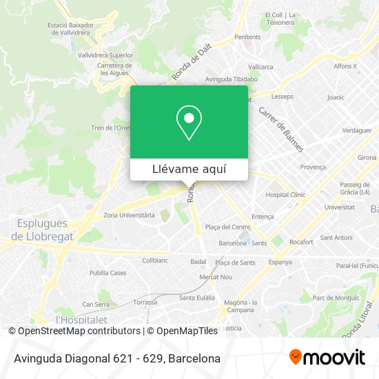 Mapa Avinguda Diagonal 621 - 629