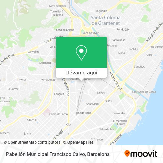 Mapa Pabellón Municipal Francisco Calvo