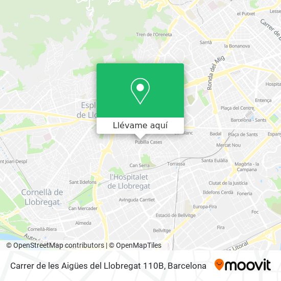 Mapa Carrer de les Aigües del Llobregat 110B