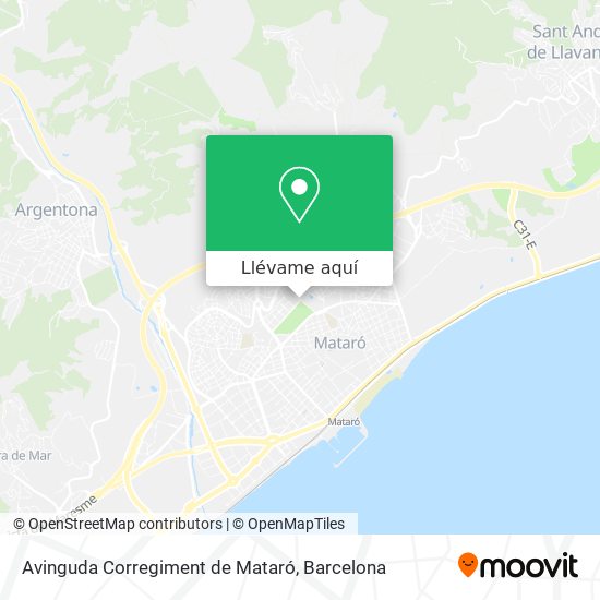 Mapa Avinguda Corregiment de Mataró