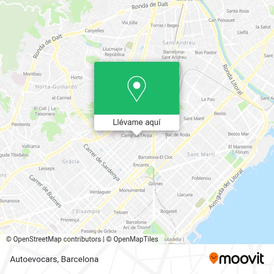 Mapa Autoevocars