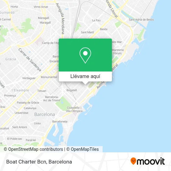 Mapa Boat Charter Bcn