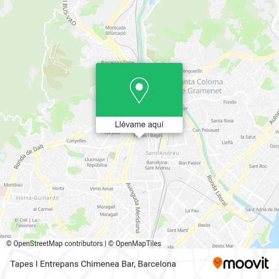 Mapa Tapes I Entrepans Chimenea Bar
