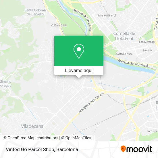 Mapa Vinted Go Parcel Shop