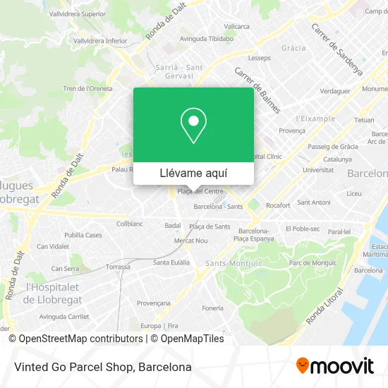 Mapa Vinted Go Parcel Shop
