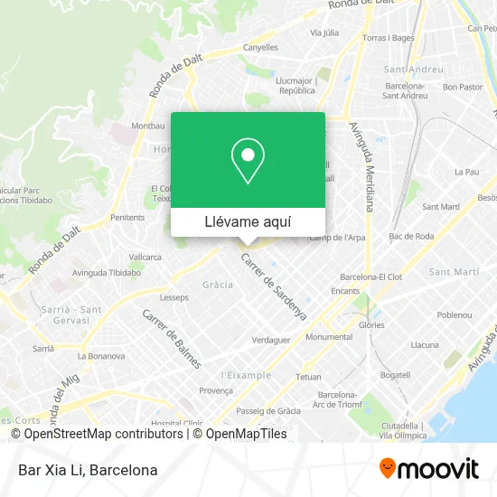 Mapa Bar Xia Li