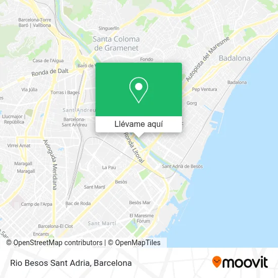 Mapa Rio Besos Sant Adria