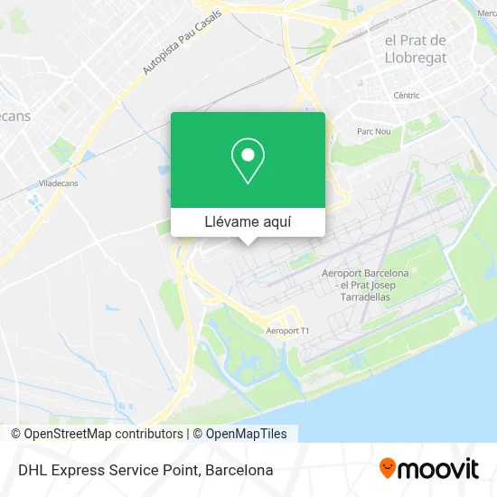 Mapa DHL Express Service Point