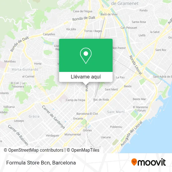 Mapa Formula Store Bcn