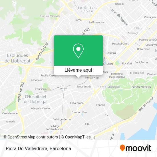 Mapa Riera De Vallvidrera