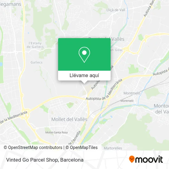 Mapa Vinted Go Parcel Shop