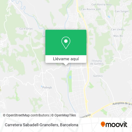Mapa Carretera Sabadell-Granollers