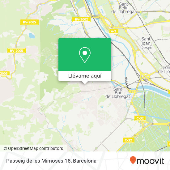 Mapa Passeig de les Mimoses 18