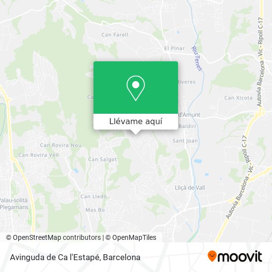 Mapa Avinguda de Ca l'Estapé