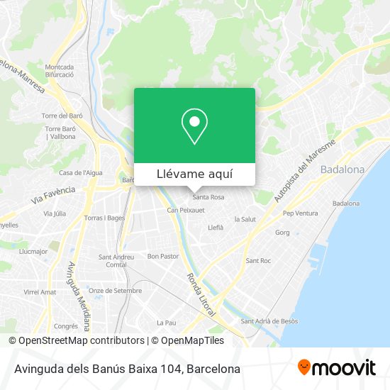 Mapa Avinguda dels Banús Baixa 104