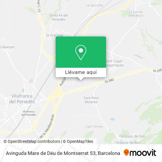 Mapa Avinguda Mare de Déu de Montserrat 53