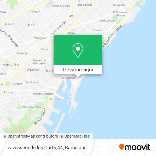 Mapa Travessera de les Corts 44
