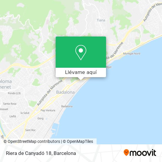 Mapa Riera de Canyadó 18