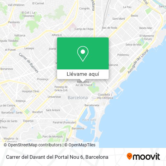 Mapa Carrer del Davant del Portal Nou 6