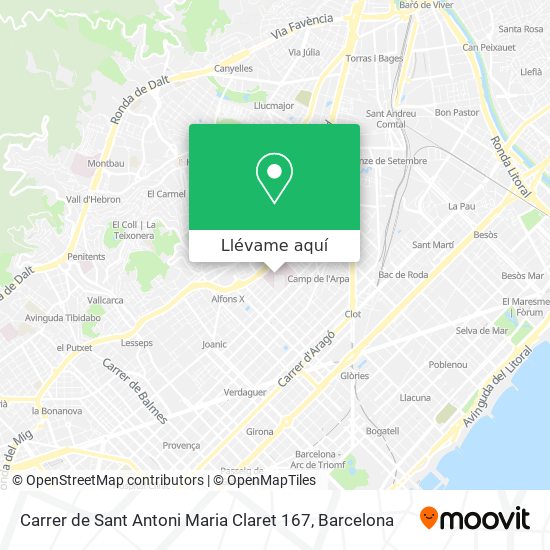 Mapa Carrer de Sant Antoni Maria Claret 167