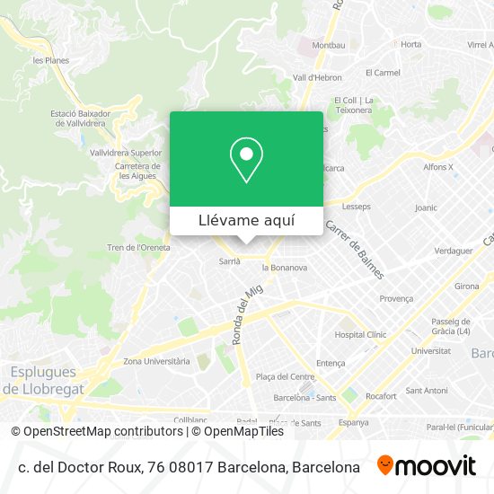 Mapa c. del Doctor Roux, 76 08017 Barcelona