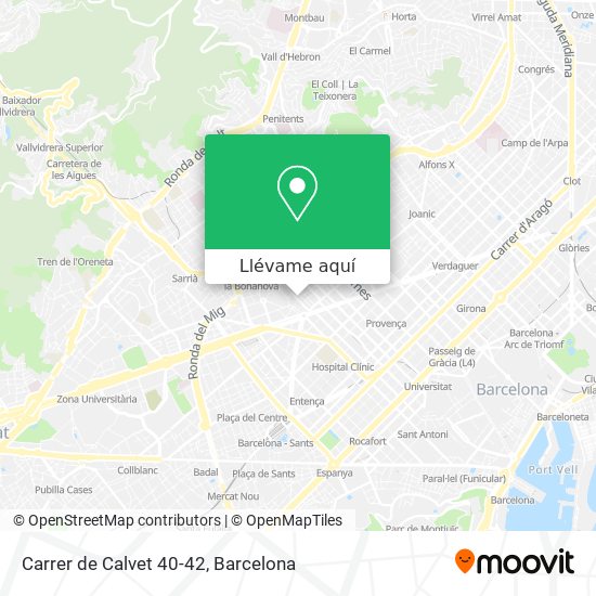 Mapa Carrer de Calvet 40-42