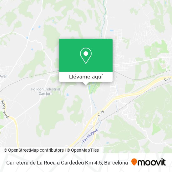 Mapa Carretera de La Roca a Cardedeu Km 4.5