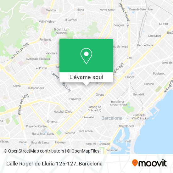 Mapa Calle Roger de Llúria 125-127