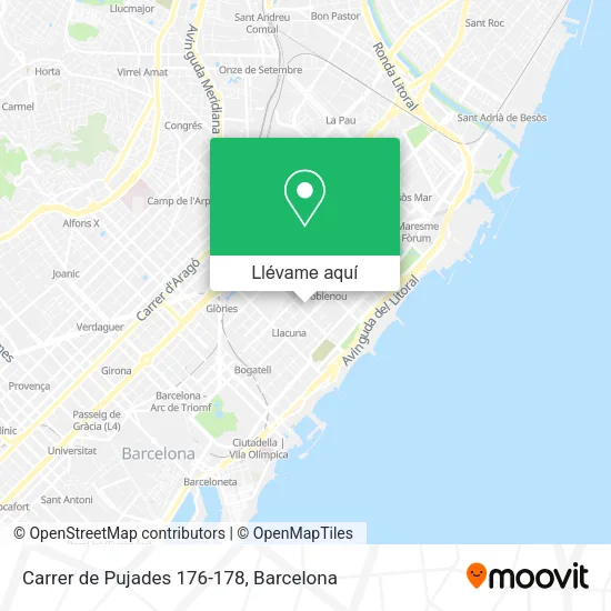 Mapa Carrer de Pujades 176-178