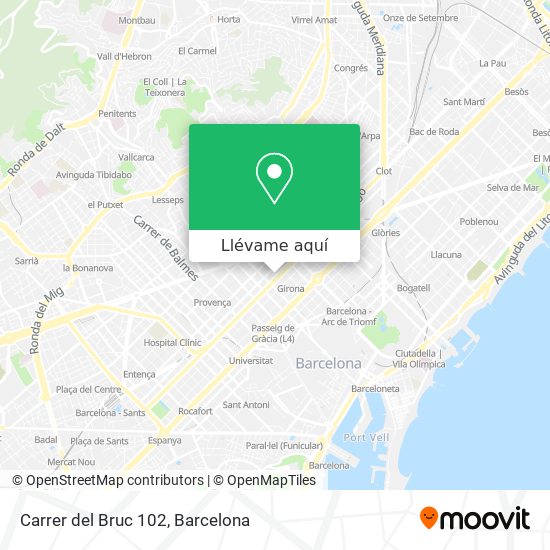 Mapa Carrer del Bruc 102