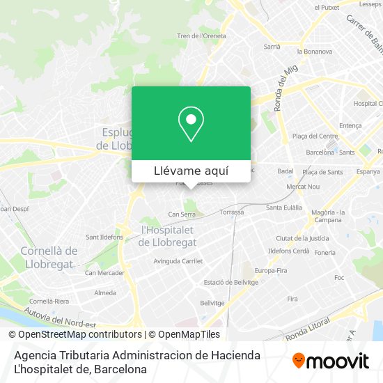 Mapa Agencia Tributaria Administracion de Hacienda L'hospitalet de