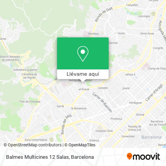 Mapa Balmes Multicines 12 Salas